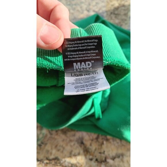 Large 2023 Minecraft Boys Sweatpants Expandable Waist String Tie Green Excellent - Picture 8 of 11